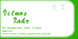 vilmos kohr business card